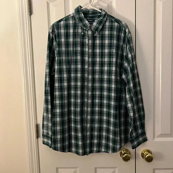 Croft&Barrow Mens Large Green Blue Button Down Shirt - Picture 1 of 5